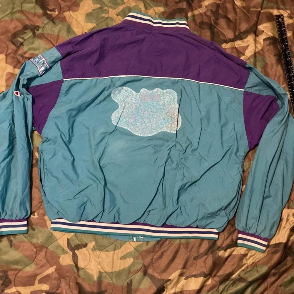 Champion vintage‎ 90s nba charlotte hornets nylon jacket flaw mens XL/24